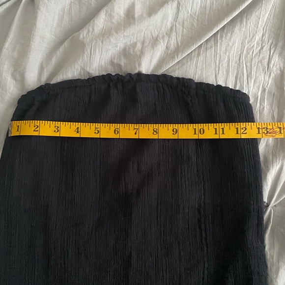 Free People Made Me Blush Black Strapless Bandeau Dress Ruffle Hem Size Medium - Picture 10 of 10